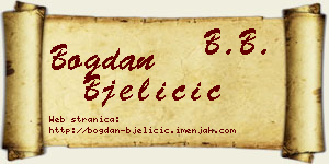 Bogdan Bjeličić vizit kartica